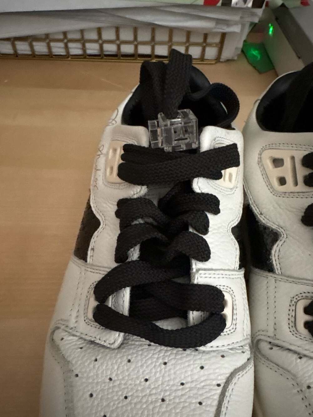 Acne Studios 08STHLM Low White Black Sneakers - Picture 2 of 14